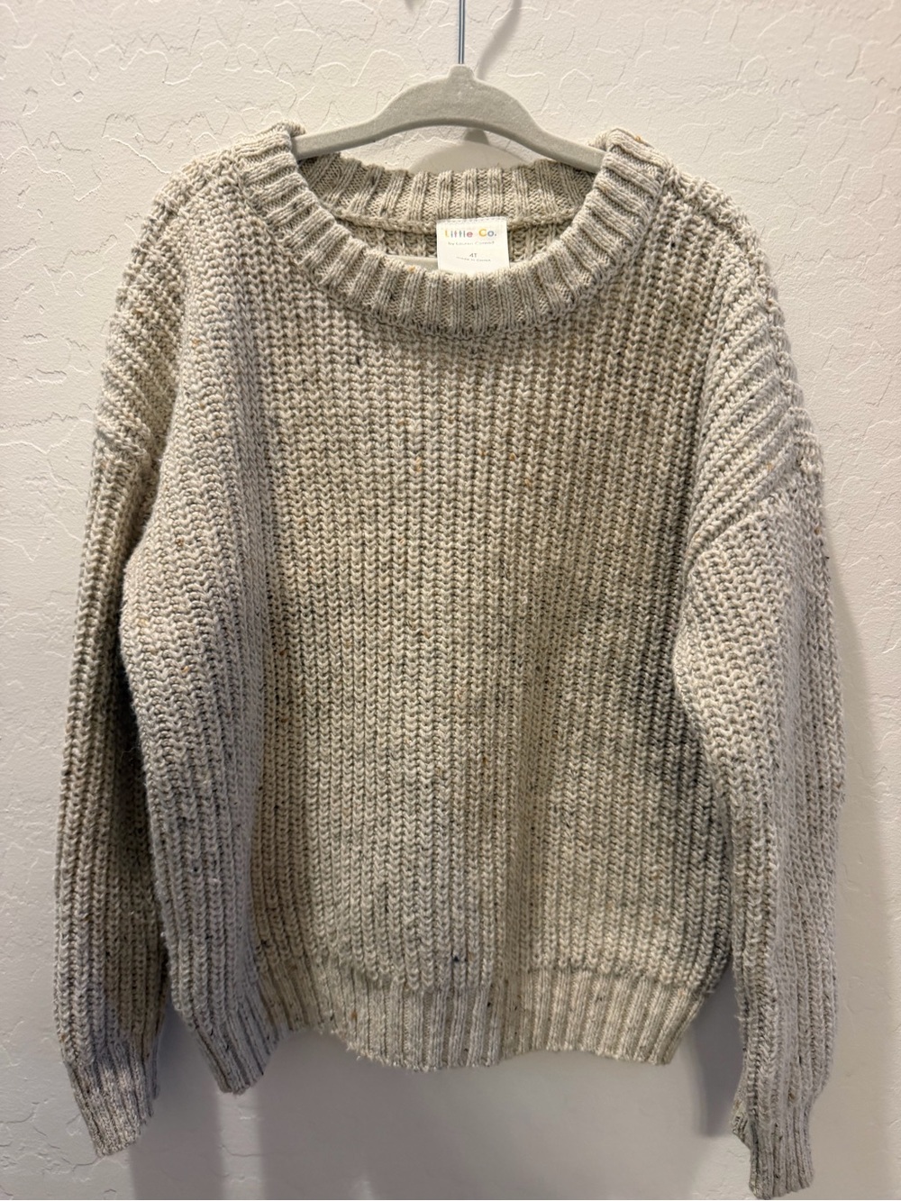 Little Co by Lauren Conrad Chunky Knit Crewneck Sweater - Light Heathered Beige